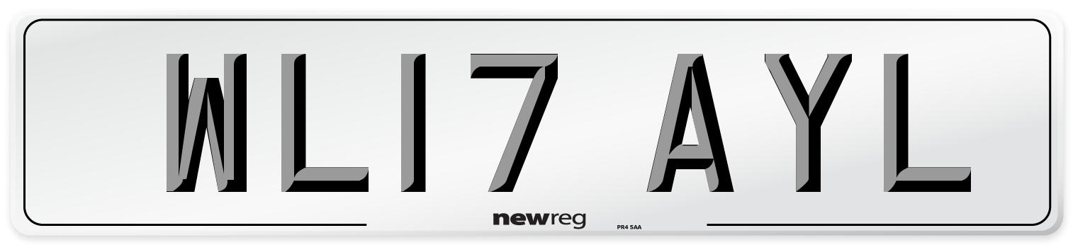 WL17 AYL Number Plate from New Reg